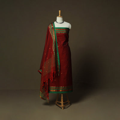 Dharwad Woven Cotton 3pc Unstitched Dress Material Suit Set 30