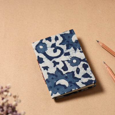 Indigo Fabric Cover Handmade Paper Notebook (5 x 3.5 in)