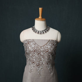 3pc Heavy Chain Stitch Embroidered Wool Unstitched Dress Material Suit Set 34