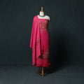 3pc Heavy Chain Stitch Embroidered Wool Unstitched Dress Material Suit Set 35
