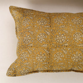 Yellow - set of 2 kalamkari cotton pillow covers 40