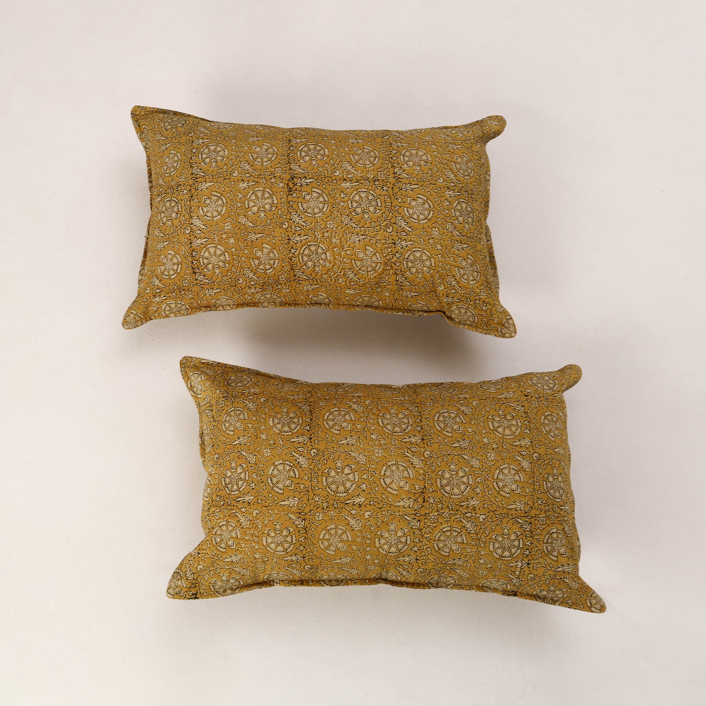 Set of 2 Kalamkari Block Print Cotton Pillow Covers 40