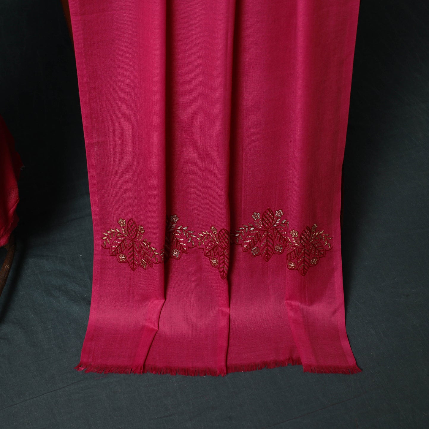 3pc Heavy Chain Stitch Embroidered Wool Unstitched Dress Material Suit Set 35
