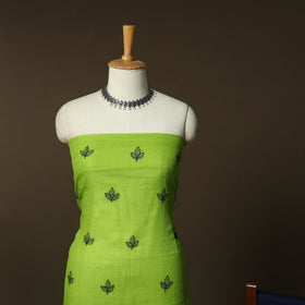 Plain Kota Doria Cotton Embroidered 3pc Unstitched Dress Material Suit Set 09