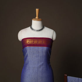 Dharwad Cotton 3pc Plain Unstitched Dress Material Suit Set with Zari Border 32