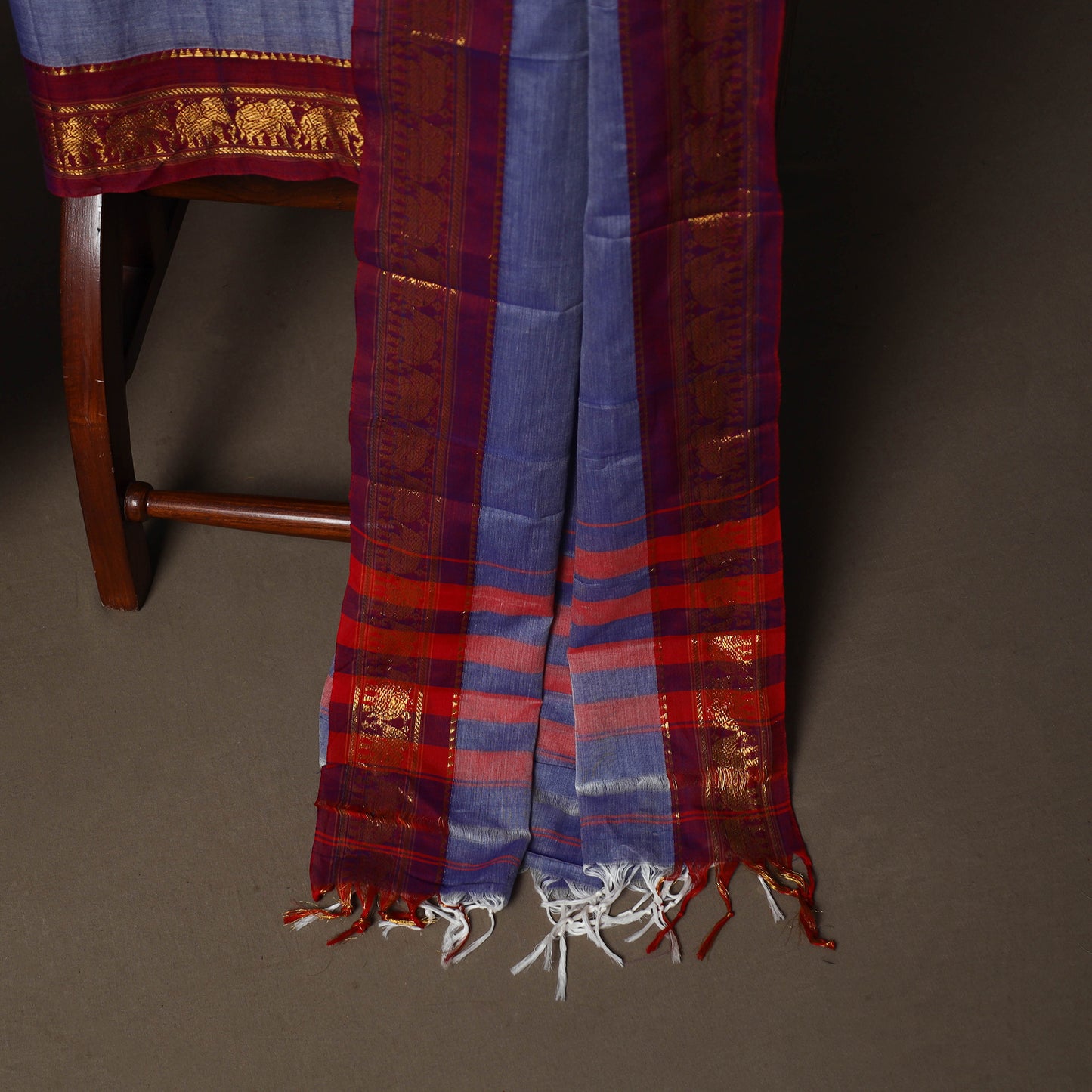 Dharwad Cotton 3pc Plain Unstitched Dress Material Suit Set with Zari Border 32