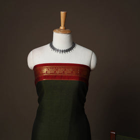 Dharwad Cotton 3pc Plain Unstitched Dress Material Suit Set with Zari Border 33