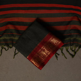 Dharwad Cotton 3pc Plain Unstitched Dress Material Suit Set with Zari Border 33