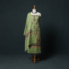 3pc Heavy Chain Stitch Embroidered Wool Unstitched Dress Material Suit Set 38
