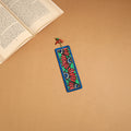 Blue - madhubani handpainted wooden bookmark 03