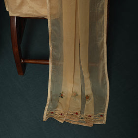 Beige Hand Embroidered Muslin 3pc Unstitched Dress Material 01
