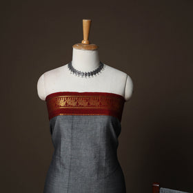 Dharwad Cotton 3pc Plain Unstitched Dress Material Suit Set with Zari Border 34