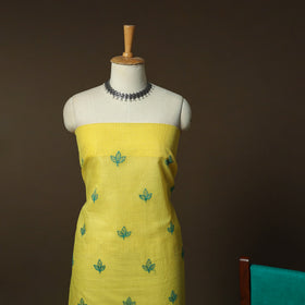 Plain Kota Doria Cotton Embroidered 3pc Unstitched Dress Material Suit Set 12