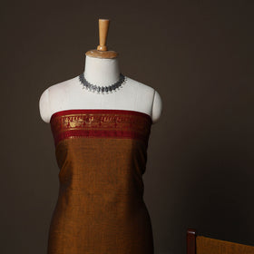 Dharwad Cotton 3pc Plain Unstitched Dress Material Suit Set with Zari Border 35