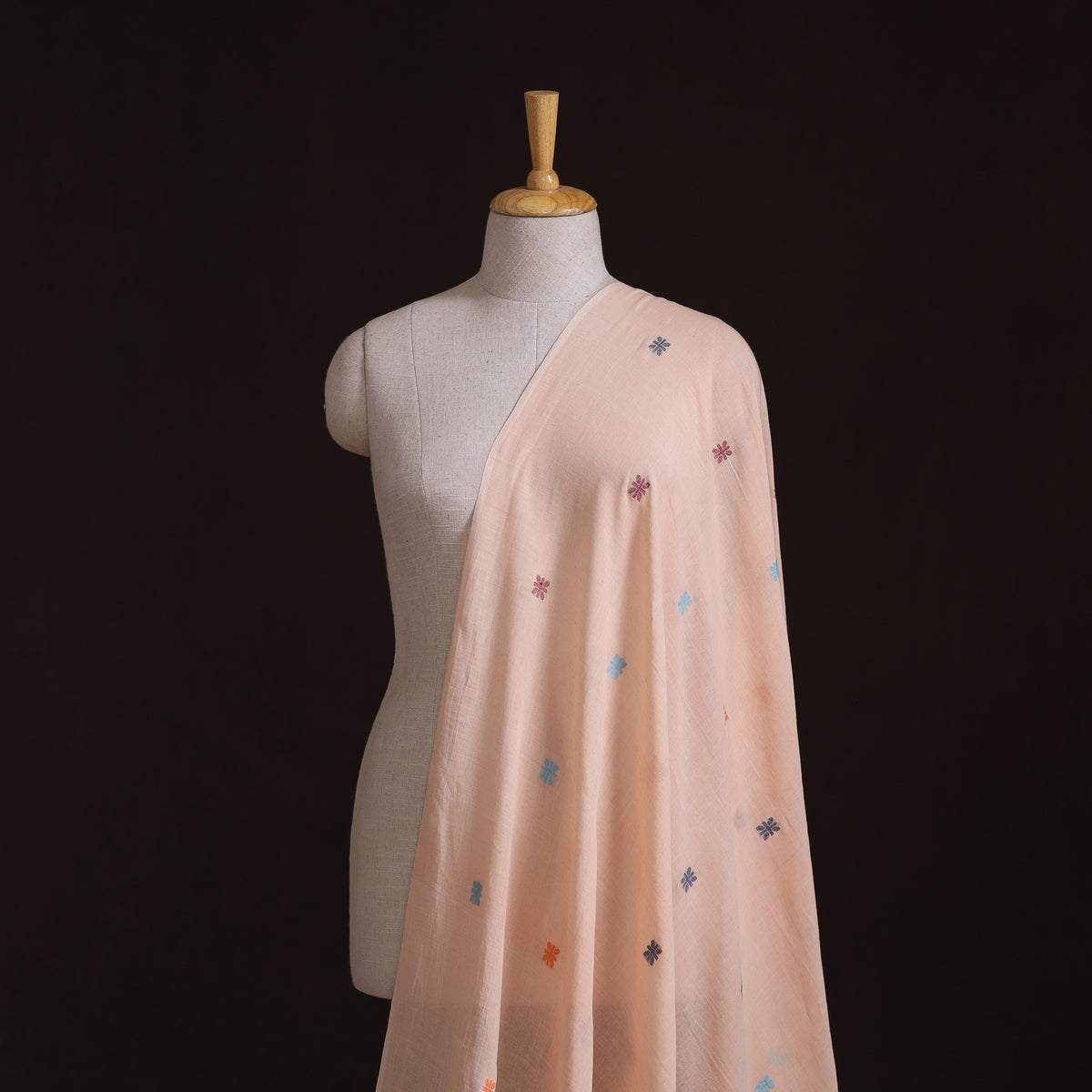 Phulia Jamdani Buti Pure Handloom Cotton Fabric (Count 92/92) 03