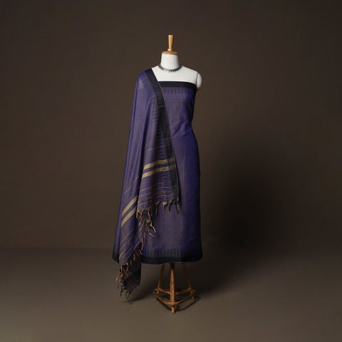 Dharwad Cotton 3pc Plain Unstitched Dress Material Suit Set with Woven Border 36