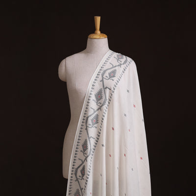 Phulia Jamdani Buti Pure Handloom Cotton Fabric (Count 92/60) 08