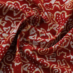Red - cotton kutch batik fabric 17 - handcrafted