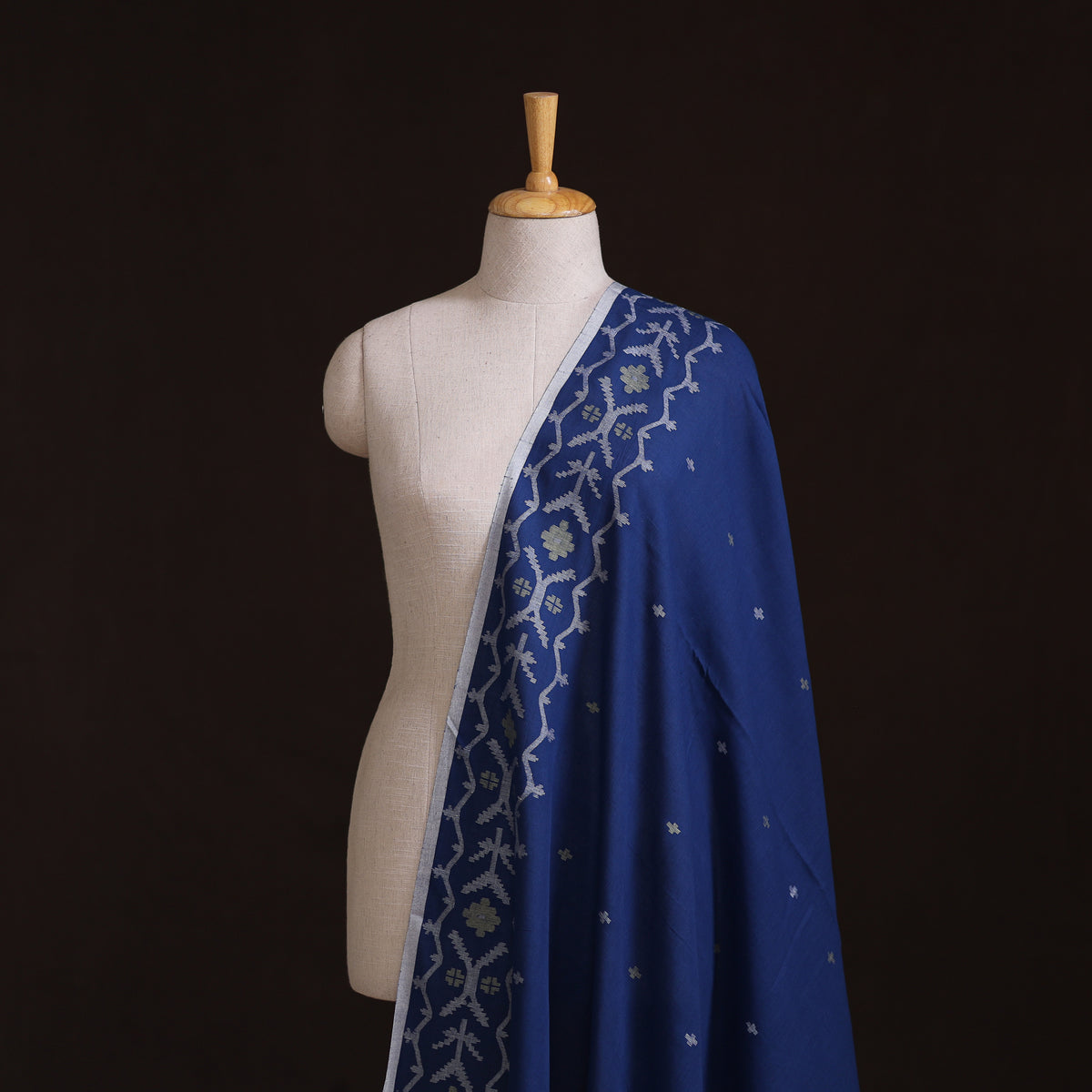 Phulia Jamdani Buti Pure Handloom Cotton Fabric (Count 84/84) 12