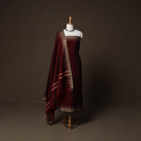 Dharwad Cotton 3pc Plain Unstitched Dress Material Suit Set with Woven Border 38