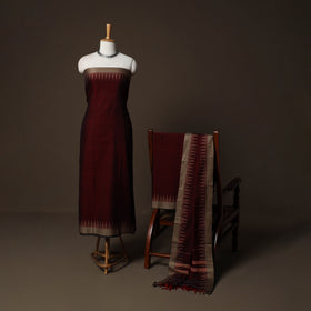 Dharwad Cotton 3pc Plain Unstitched Dress Material Suit Set with Woven Border 38