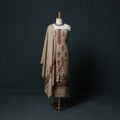 3pc Heavy Chain Stitch Embroidered Wool Unstitched Dress Material Suit Set 42