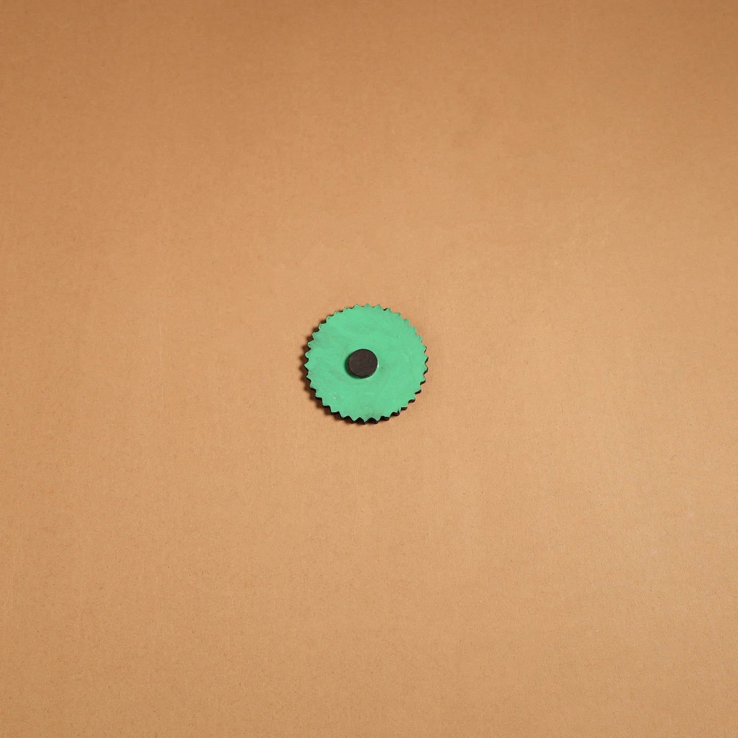 Green - gond handpainted wooden fridge magnet 30