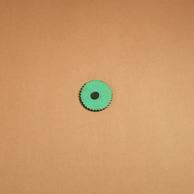 Green - gond handpainted wooden fridge magnet 30