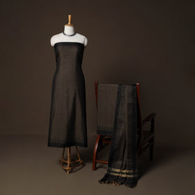 Dharwad Cotton 3pc Plain Unstitched Dress Material Suit Set with Woven Border 40
