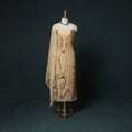 Beige - Hand Embroidered Muslin 3pc Unstitched Dress Material 03