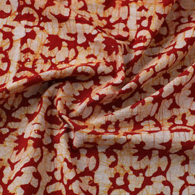Buy Red Pure Cotton Kutch Batik Print Fabric Online