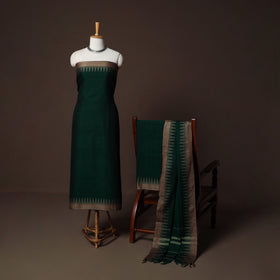 Dharwad Cotton 3pc Plain Unstitched Dress Material Suit Set with Woven Border 41