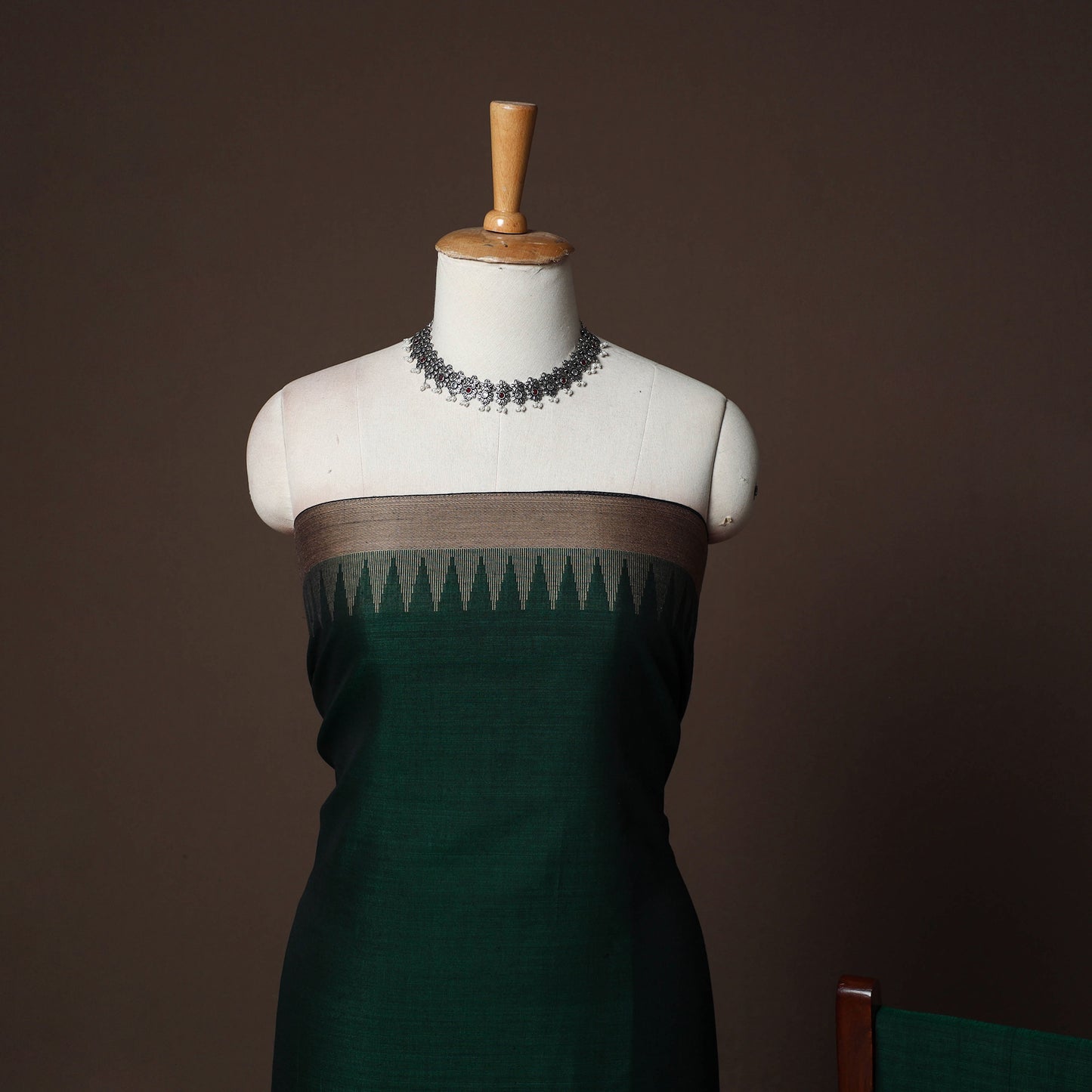 Dharwad Cotton 3pc Plain Unstitched Dress Material Suit Set with Woven Border 41