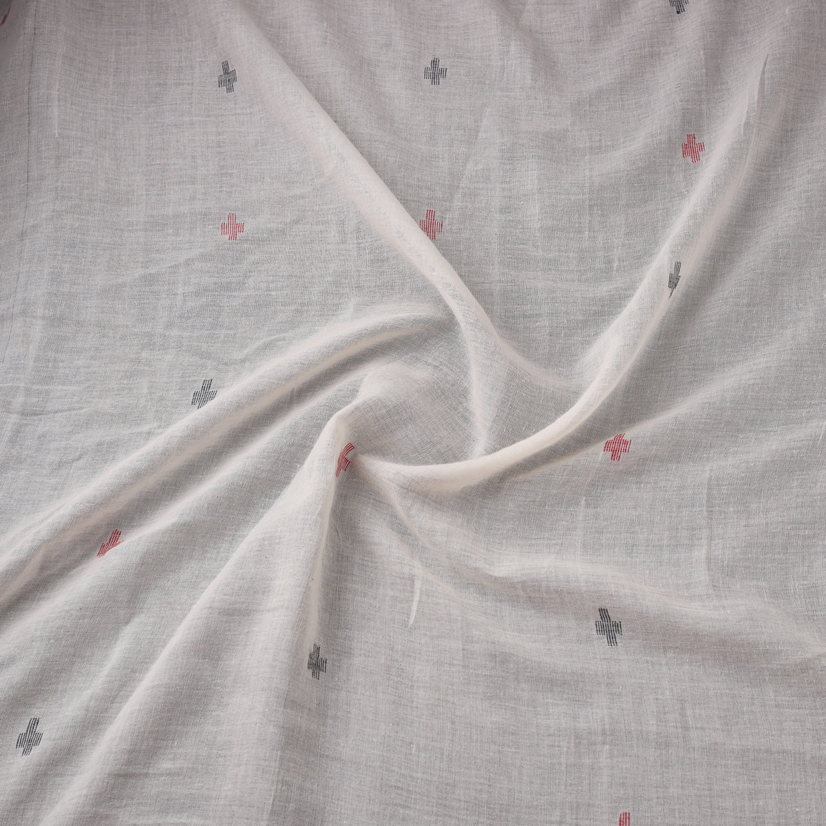 Phulia Jamdani Buti Pure Handloom Cotton Fabric (Count 92/60) 09