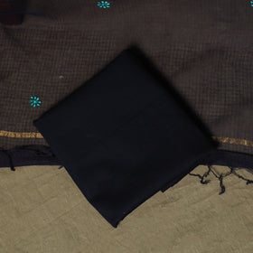 Plain Kota Doria Cotton Embroidered 3pc Unstitched Dress Material Suit Set 17