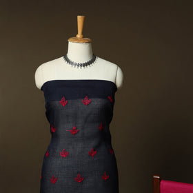 Plain Kota Doria Cotton Embroidered 3pc Unstitched Dress Material Suit Set 18