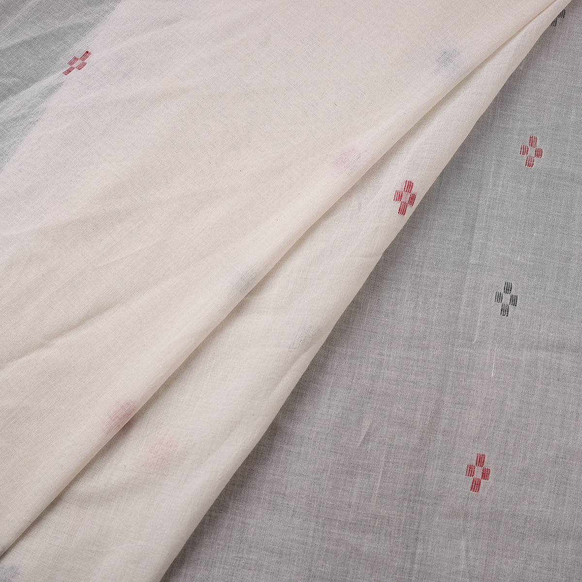 Phulia Jamdani Buti Pure Handloom Cotton Fabric (Count 92/60) 06