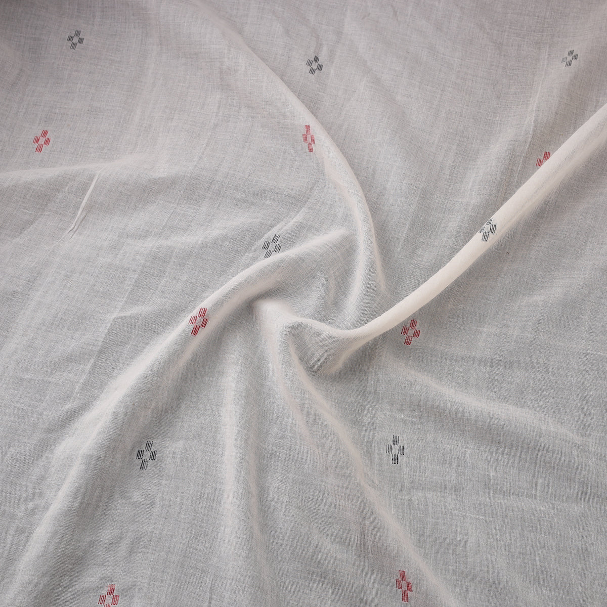 Phulia Jamdani Buti Pure Handloom Cotton Fabric (Count 92/60) 06