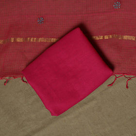 Plain Kota Doria Cotton Embroidered 3pc Unstitched Dress Material Suit Set 18