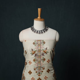 3pc Heavy Embroidered Wool Unstitched Dress Material Suit Set 56