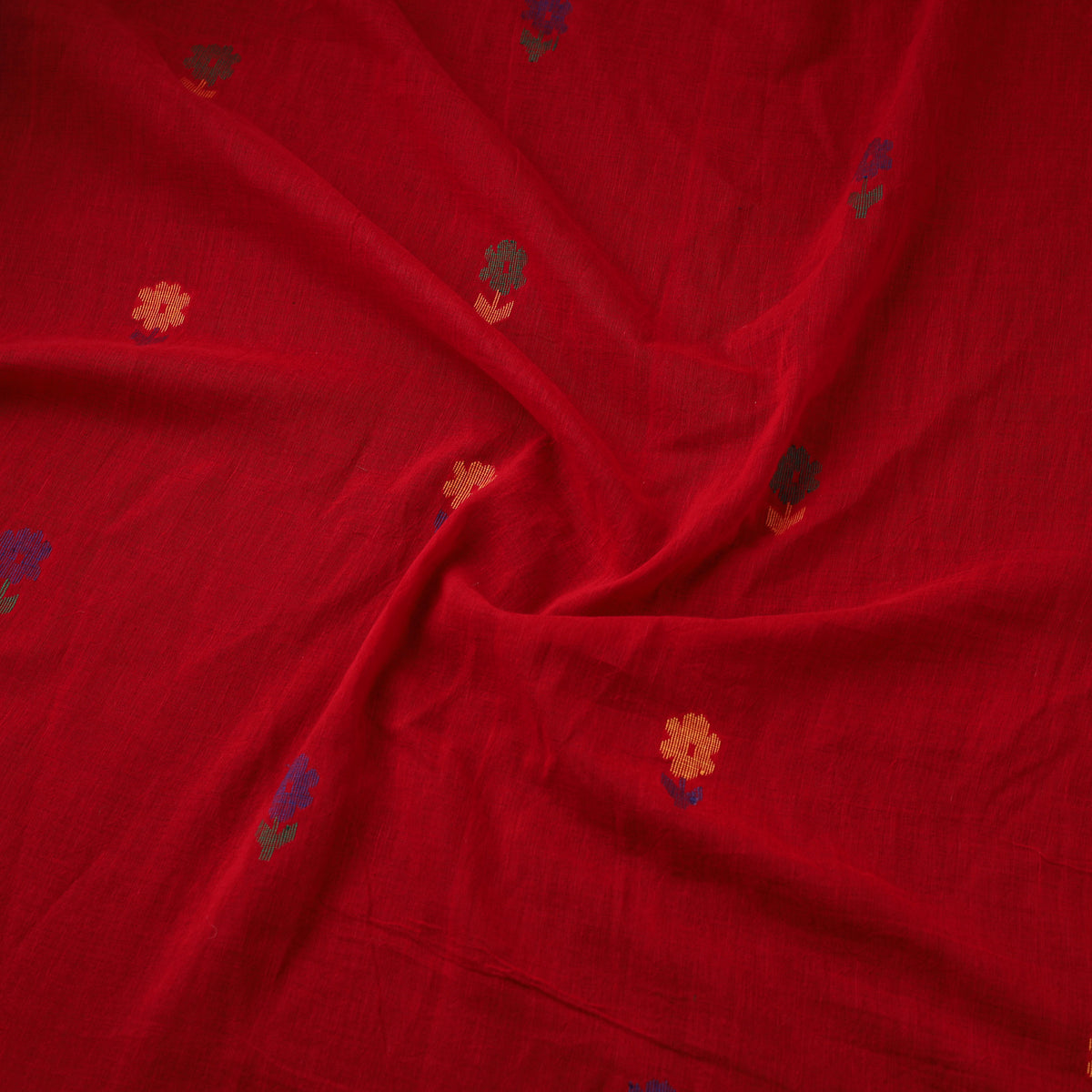 Phulia Jamdani Buti Pure Handloom Cotton Fabric (Count 92/92) 01