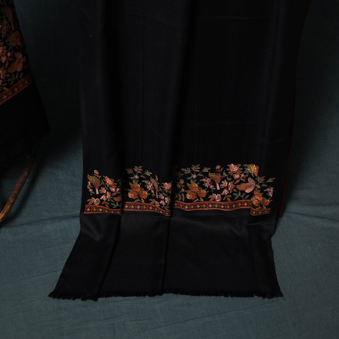 3pc Heavy Embroidered Wool Unstitched Dress Material Suit Set 49