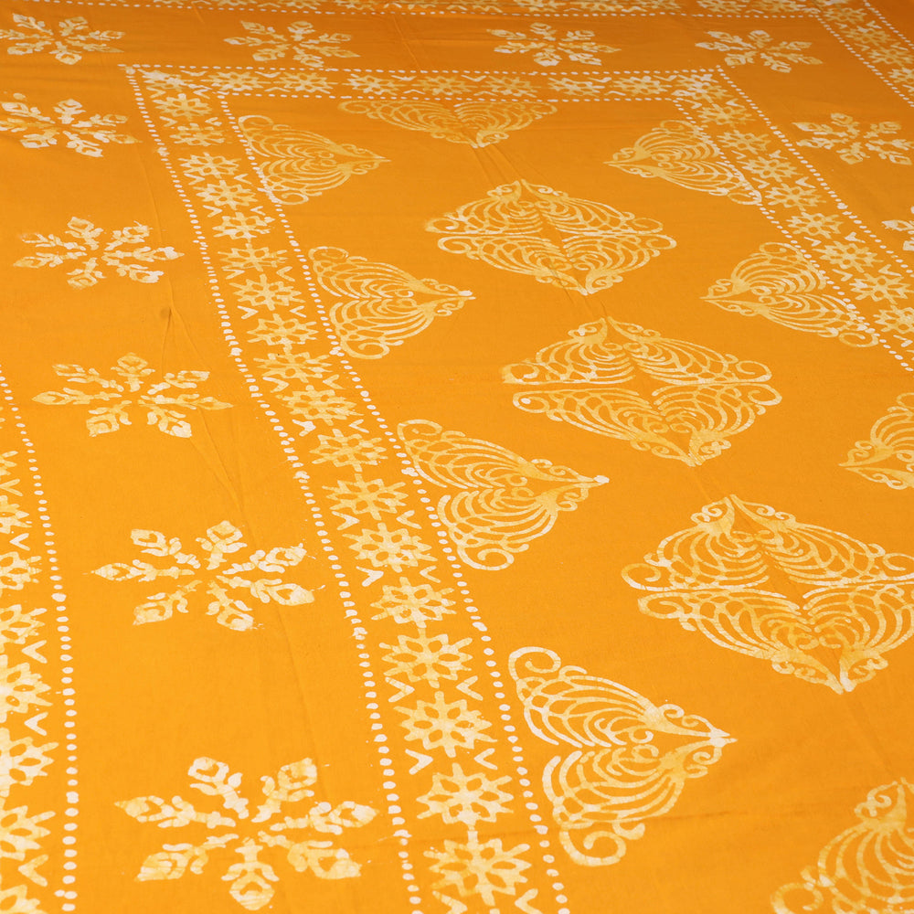 Orange - Cotton Hand Batik Print Single Bedsheet (91 x 57 ) 11