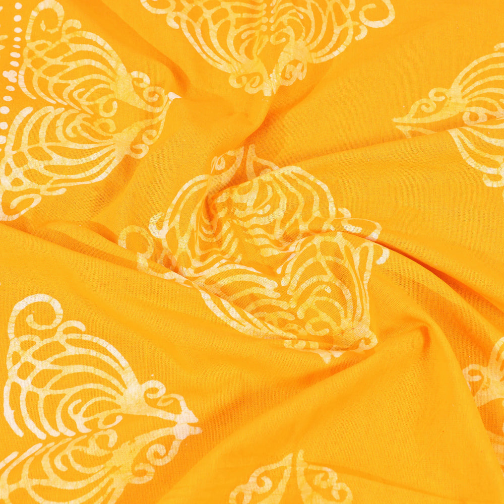 Orange - Cotton Hand Batik Print Single Bedsheet (91 x 57 ) 11