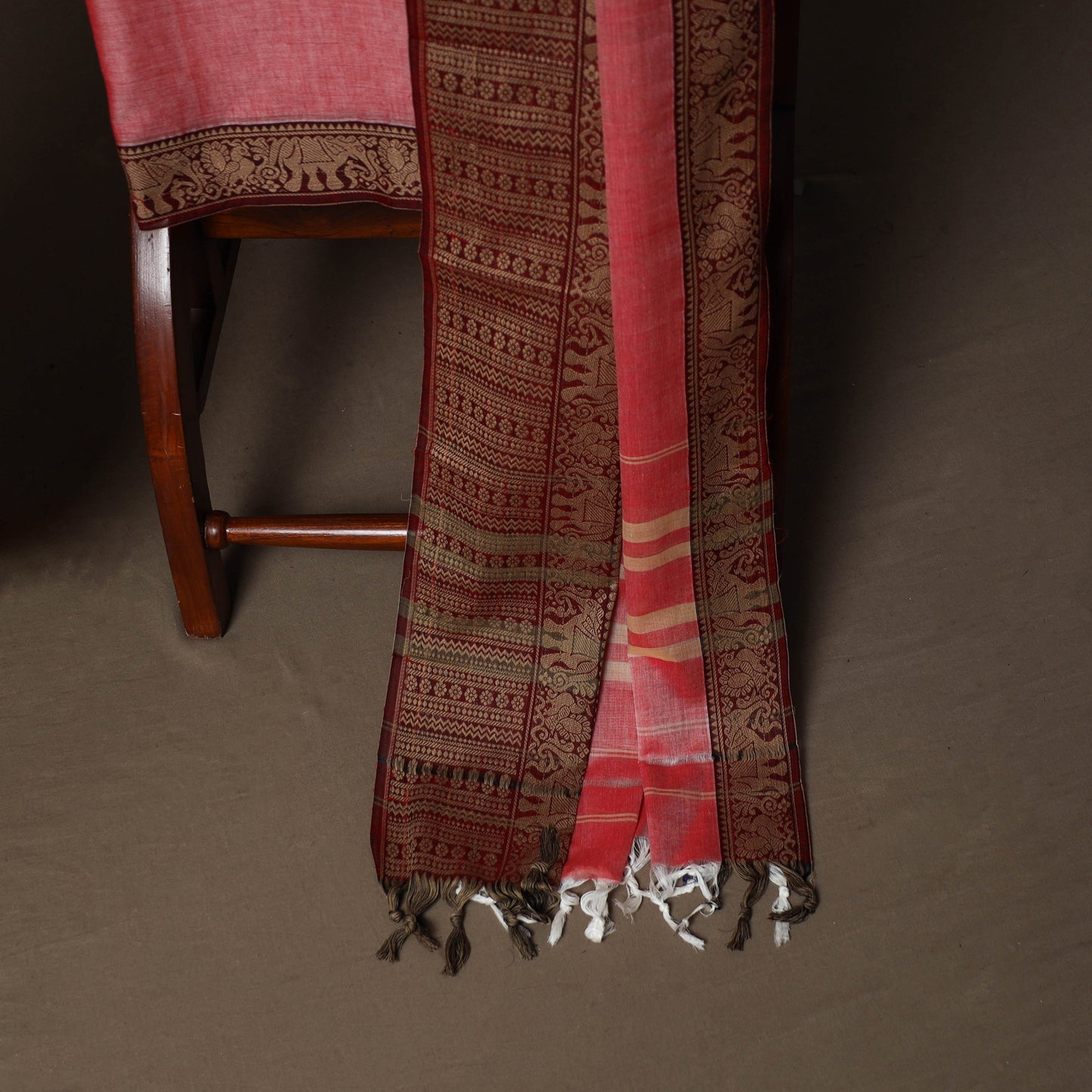 Dharwad Cotton 3pc Plain Unstitched Dress Material Suit Set with Woven Border 47