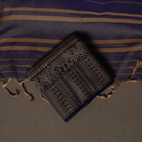 Dharwad Cotton 3pc Plain Unstitched Dress Material Suit Set with Woven Border 48