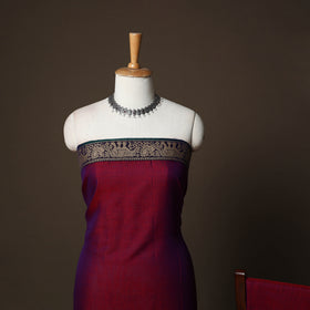 Dharwad Cotton 3pc Plain Unstitched Dress Material Suit Set with Woven Border 49