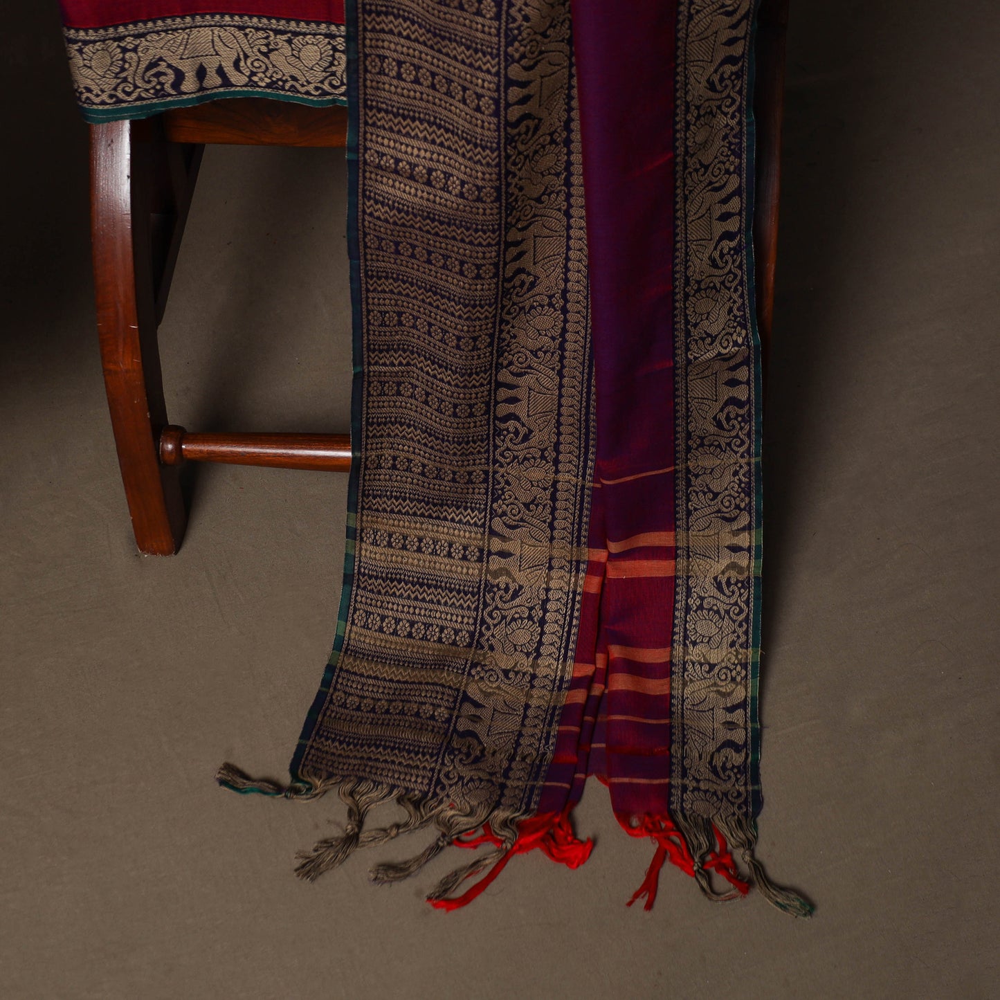 Dharwad Cotton 3pc Plain Unstitched Dress Material Suit Set with Woven Border 49