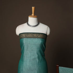 Dharwad Cotton 3pc Plain Unstitched Dress Material Suit Set with Woven Border 51