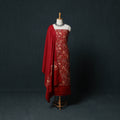 3pc Heavy Embroidered Wool Unstitched Dress Material Suit Set 54